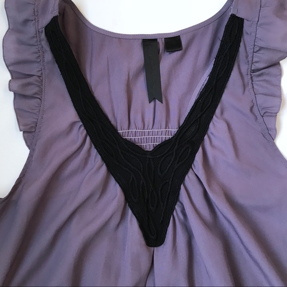 Purple Tank with Embroidered Black V-Neck - Small - Picture 2 of 3